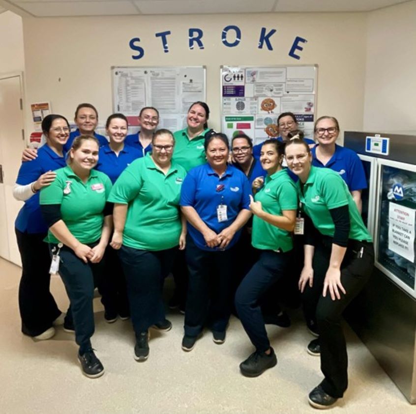 Group of nurses raising awareness about strokes