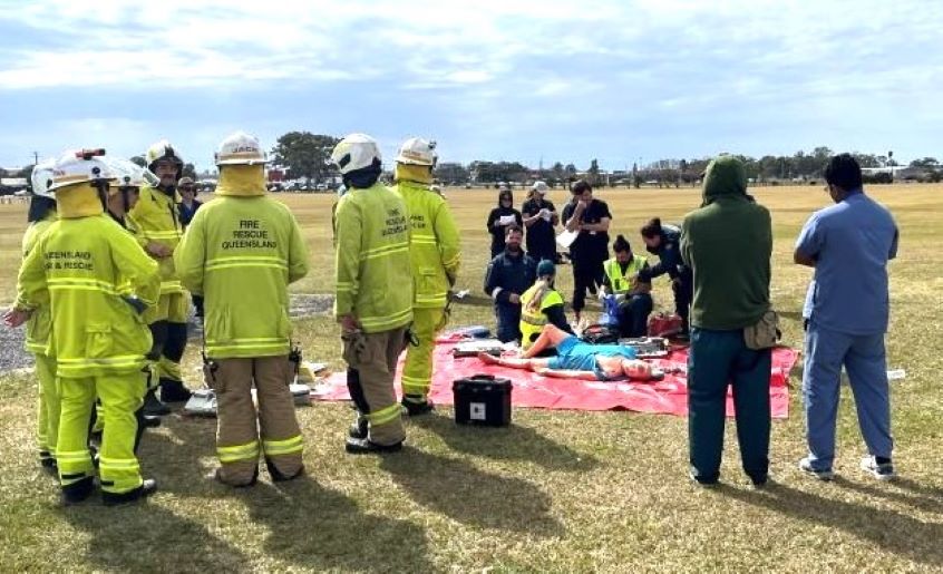 Emergency Services personnel training for a disaster