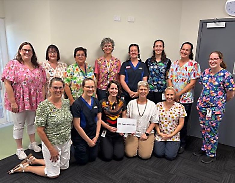 Child health workers standing in a group